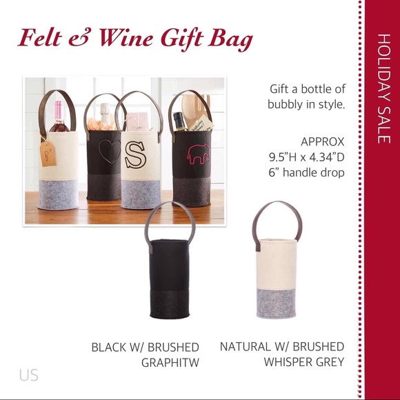 2 Thirty-One Felt Wine & Gift Bags - Picture 4 of 9